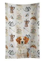 Load image into Gallery viewer, Orange and White Brittany Coffee Bar Kitchen Towel