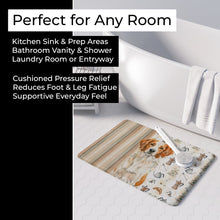Load image into Gallery viewer, Orange and White Brittany Coffee Bar Memory Foam Kitchen Mat
