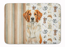 Load image into Gallery viewer, Orange and White Brittany Coffee Bar Memory Foam Kitchen Mat