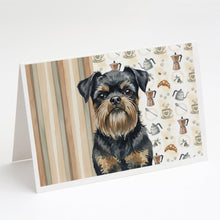 Load image into Gallery viewer, Black and Tan Brussels Griffon Coffee Bar Greeting Cards Pack of 8
