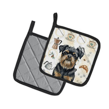 Load image into Gallery viewer, Black and Tan Brussels Griffon Coffee Bar Pair of Pot Holders