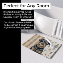 Load image into Gallery viewer, Black and Tan Brussels Griffon Coffee Bar Memory Foam Kitchen Mat
