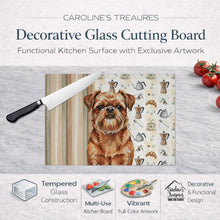 Load image into Gallery viewer, Red Brussels Griffon Coffee Bar Glass Cutting Board