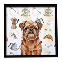 Load image into Gallery viewer, Red Brussels Griffon Coffee Bar Framed Metal Print
