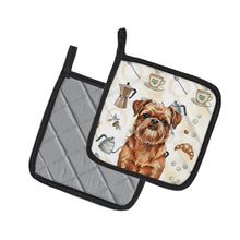 Load image into Gallery viewer, Red Brussels Griffon Coffee Bar Pair of Pot Holders