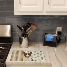 Load image into Gallery viewer, Brindle and White Bull Terrier Coffee Bar Glass Cutting Board