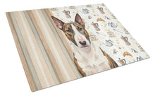 Load image into Gallery viewer, Brindle and White Bull Terrier Coffee Bar Glass Cutting Board