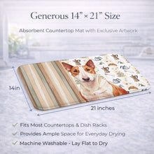 Load image into Gallery viewer, Red and White Bull Terrier Coffee Bar Dish Drying Mat