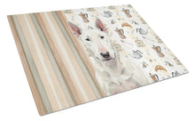 Load image into Gallery viewer, White Bull Terrier Coffee Bar Glass Cutting Board
