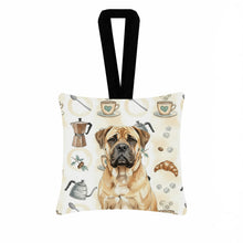 Load image into Gallery viewer, Bullmastiff Coffee Bar Hanging Square Fabric Ornament 3.5 × 3.5