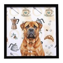 Load image into Gallery viewer, Red Bullmastiff Coffee Bar Framed Metal Print