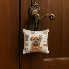 Load image into Gallery viewer, Red Bullmastiff Coffee Bar Hanging Square Fabric Ornament 3.5 × 3.5
