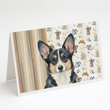 Load image into Gallery viewer, Black and White Cardigan Welsh Corgi Coffee Bar Greeting Cards Pack of 8