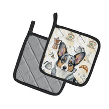 Load image into Gallery viewer, Blue Merle Cardigan Welsh Corgi Coffee Bar Pair of Pot Holders
