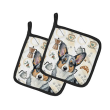 Load image into Gallery viewer, Blue Merle Cardigan Welsh Corgi Coffee Bar Pair of Pot Holders