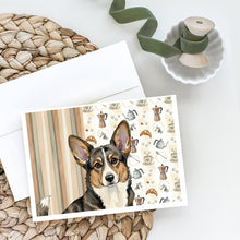 Load image into Gallery viewer, Brindle Cardigan Welsh Corgi Coffee Bar Greeting Cards Pack of 8