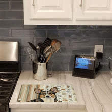 Load image into Gallery viewer, Brindle Cardigan Welsh Corgi Coffee Bar Glass Cutting Board