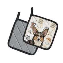 Load image into Gallery viewer, Brindle Cardigan Welsh Corgi Coffee Bar Pair of Pot Holders