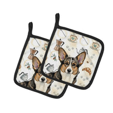 Load image into Gallery viewer, Brindle Cardigan Welsh Corgi Coffee Bar Pair of Pot Holders