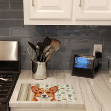 Load image into Gallery viewer, Red Cardigan Welsh Corgi Coffee Bar Glass Cutting Board