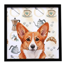 Load image into Gallery viewer, Red Cardigan Welsh Corgi Coffee Bar Framed Metal Print