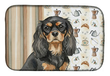 Load image into Gallery viewer, Black and Tan Cavalier Spaniel Coffee Bar Dish Drying Mat