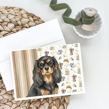 Load image into Gallery viewer, Black and Tan Cavalier Spaniel Coffee Bar Greeting Cards Pack of 8