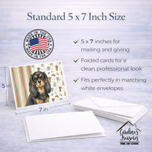 Load image into Gallery viewer, Black and Tan Cavalier Spaniel Coffee Bar Greeting Cards Pack of 8