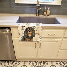 Load image into Gallery viewer, Black and Tan Cavalier Spaniel Coffee Bar Kitchen Towel