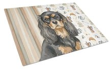 Load image into Gallery viewer, Black and Tan Cavalier Spaniel Coffee Bar Glass Cutting Board
