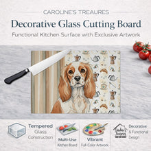 Load image into Gallery viewer, Blenheim Cavalier Spaniel Coffee Bar Glass Cutting Board