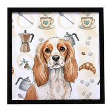 Load image into Gallery viewer, Blenheim Cavalier Spaniel Coffee Bar Framed Metal Print