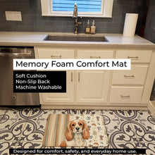 Load image into Gallery viewer, Blenheim Cavalier Spaniel Coffee Bar Memory Foam Kitchen Mat