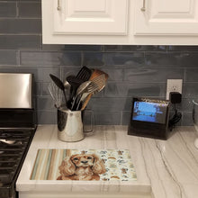 Load image into Gallery viewer, Ruby Cavalier Spaniel Coffee Bar Glass Cutting Board