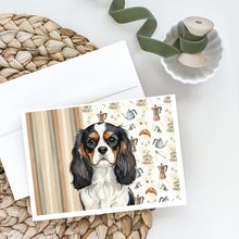 Load image into Gallery viewer, Tricolor Cavalier Spaniel Coffee Bar Greeting Cards Pack of 8