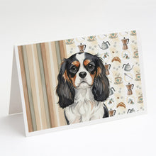 Load image into Gallery viewer, Tricolor Cavalier Spaniel Coffee Bar Greeting Cards Pack of 8