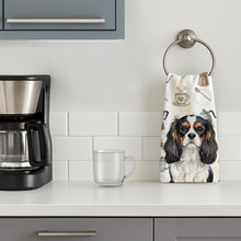 Load image into Gallery viewer, Tricolor Cavalier Spaniel Coffee Bar Kitchen Towel
