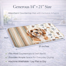 Load image into Gallery viewer, Cavapoo Coffee Bar Dish Drying Mat