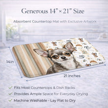 Load image into Gallery viewer, Chihuahua Coffee Bar Dish Drying Mat