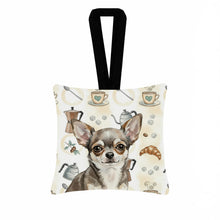 Load image into Gallery viewer, Chihuahua Coffee Bar Hanging Square Fabric Ornament 3.5 × 3.5