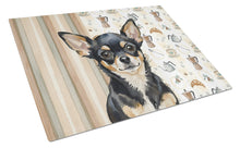 Load image into Gallery viewer, Black and Tan Chihuahua Coffee Bar Glass Cutting Board