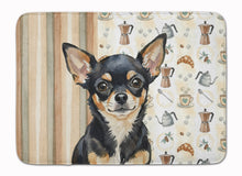 Load image into Gallery viewer, Black and Tan Chihuahua Coffee Bar Memory Foam Kitchen Mat