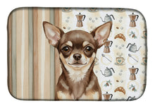 Load image into Gallery viewer, Chocolate Chihuahua Coffee Bar Dish Drying Mat