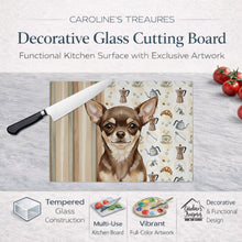 Load image into Gallery viewer, Chocolate Chihuahua Coffee Bar Glass Cutting Board