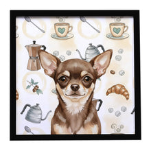 Load image into Gallery viewer, Chocolate Chihuahua Coffee Bar Framed Metal Print