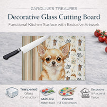 Load image into Gallery viewer, Fawn Chihuahua Coffee Bar Glass Cutting Board