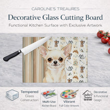 Load image into Gallery viewer, Cream Chihuahua Coffee Bar Glass Cutting Board