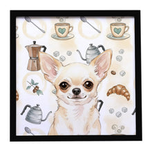 Load image into Gallery viewer, Cream Chihuahua Coffee Bar Framed Metal Print