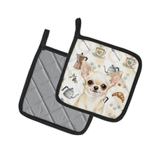 Load image into Gallery viewer, Cream Chihuahua Coffee Bar Pair of Pot Holders