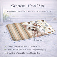 Load image into Gallery viewer, Hairless Chinese Crested Coffee Bar Dish Drying Mat